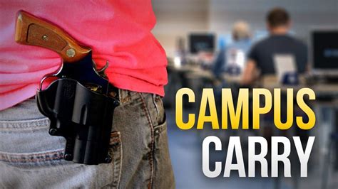Concealed carry on campus - Jan 24, 2023 · Senate Bill 10 allows holders of concealed handgun permits to carry concealed on all of the state’s higher education campuses, regardless of existing restrictions. The bill passed the Senate 29 – 4. Sen. Mike Maroney, R-Marshall, joined the three Senate Democrats in voting against the bill. 